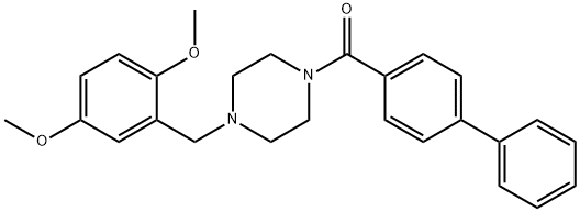 biphenyl-4-yl[4-(2,5-dimethoxybenzyl)piperazin-1-yl]methanone Structure