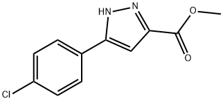 3-(4-クロロフェニル)-1H-ピラゾール-5-カルボン酸メチル 化学構造式
