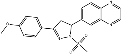 6-(3-(4-methoxyphenyl)-1-(methylsulfonyl)-4,5-dihydro-1H-pyrazol-5-yl)quinoxaline Structure