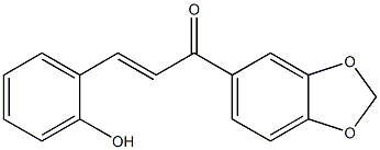 (E)-1-(1,3-benzodioxol-5-yl)-3-(2-hydroxyphenyl)prop-2-en-1-one 化学構造式