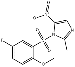 1-(5-fluoro-2-methoxyphenyl)sulfonyl-2-methyl-5-nitroimidazole Struktur