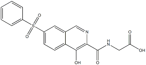 Glycine, N-[[4-hydroxy-7-(phenylsulfonyl)-3-isoquinolinyl]carbonyl]- Structure