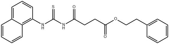 2-phenylethyl 4-{[(1-naphthylamino)carbonothioyl]amino}-4-oxobutanoate 化学構造式