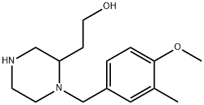 2-[1-[(4-methoxy-3-methylphenyl)methyl]piperazin-2-yl]ethanol Struktur