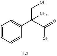 2-amino-3-hydroxy-2-phenylpropanoic acid hydrochloride 化学構造式