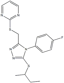 2-[[5-butan-2-ylsulfanyl-4-(4-fluorophenyl)-1,2,4-triazol-3-yl]methylsulfanyl]pyrimidine Structure