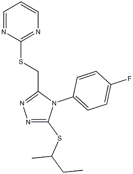 868221-66-3 2-[[5-butan-2-ylsulfanyl-4-(4-fluorophenyl)-1,2,4-triazol-3-yl]methylsulfanyl]pyrimidine