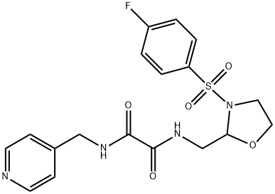 N-[[3-(4-fluorophenyl)sulfonyl-1,3-oxazolidin-2-yl]methyl]-N'-(pyridin-4-ylmethyl)oxamide 结构式