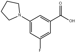 3-Fluoro-5-pyrrolidin-1-ylbenzoic acid 结构式