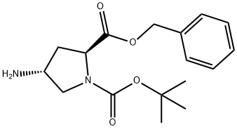 1,2-Pyrrolidinedicarboxylic acid, 4-amino-, 1-(1,1-dimethylethyl) 2-(phenylmethyl) ester, (2S,4R)-,874162-98-8,结构式
