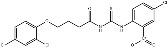 N-{[(4-chloro-2-nitrophenyl)amino]carbonothioyl}-4-(2,4-dichlorophenoxy)butanamide Structure