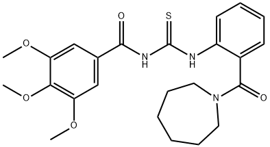 N-({[2-(1-azepanylcarbonyl)phenyl]amino}carbonothioyl)-3,4,5-trimethoxybenzamide Struktur
