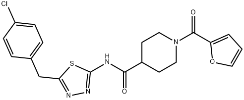 N-[5-[(4-chlorophenyl)methyl]-1,3,4-thiadiazol-2-yl]-1-(furan-2-carbonyl)piperidine-4-carboxamide Structure