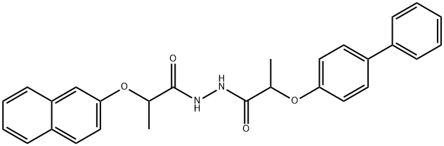 2-(4-biphenylyloxy)-N'-[2-(2-naphthyloxy)propanoyl]propanohydrazide 结构式