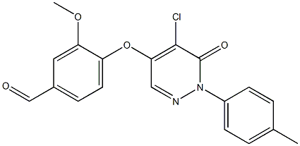 4-((5-氯-6-氧代-1-(对甲苯基)-1,6-二氢哒嗪-4-基)氧基)-3-甲氧基苯甲醛 结构式