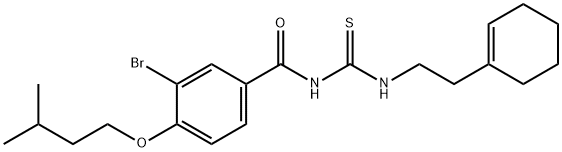 3-bromo-N-({[2-(1-cyclohexen-1-yl)ethyl]amino}carbonothioyl)-4-(3-methylbutoxy)benzamide,882647-73-6,结构式