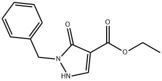 2-ベンジル-3-オキソ-2,3-ジヒドロ-1H-ピラゾール-4-カルボン酸エチル 化学構造式