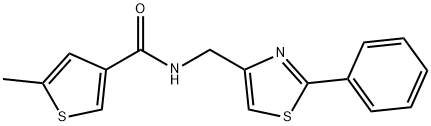 5-methyl-N-[(2-phenyl-1,3-thiazol-4-yl)methyl]thiophene-3-carboxamide Structure