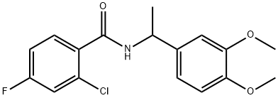 2-chloro-N-[1-(3,4-dimethoxyphenyl)ethyl]-4-fluorobenzamide Struktur