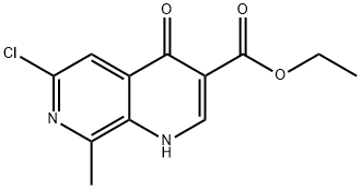 6-Chloro-8-methyl-4-oxo-1,4-dihydro-[1,7]naphthyridine-3-carboxylic acid ethyl ester 结构式