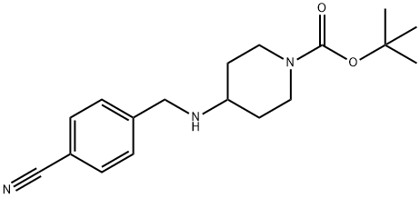 tert-Butyl 4-(4-cyanobenzylamino)piperidine-1-carboxylate Structure