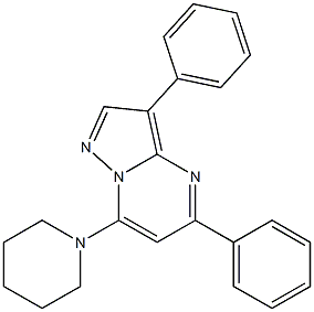 3,5-diphenyl-7-piperidin-1-ylpyrazolo[1,5-a]pyrimidine Struktur