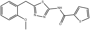 N-[5-[(2-methoxyphenyl)methyl]-1,3,4-thiadiazol-2-yl]thiophene-2-carboxamide,892675-06-8,结构式