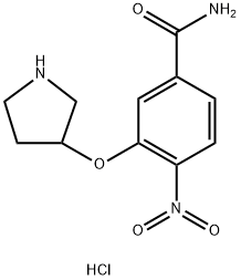 Benzamide, 4-nitro-3-(3-pyrrolidinyloxy)- Structure