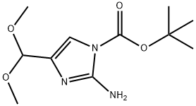 1H-Imidazole-1-carboxylic acid, 2-amino-4-(dimethoxymethyl)-,1,1-dimethylethyl ester 化学構造式