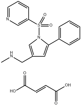 N-methyl-1-(5-phenyl-1-(pyridin-3-ylsulfonyl)-1H-pyrrol-3-yl)methanamine fumarate Struktur