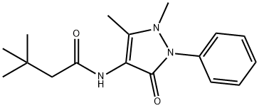 N-(1,5-dimethyl-3-oxo-2-phenylpyrazol-4-yl)-3,3-dimethylbutanamide Struktur