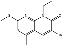 6-bromo-8-ethyl-4-methyl-2-methylsulfanylpyrido[2,3-d]pyrimidin-7-one Struktur