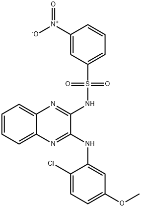 N-(3-(2-chloro-5-methoxyphenylamino)quinoxalin-2-yl)-3-nitrobenzenesulfonamide Struktur