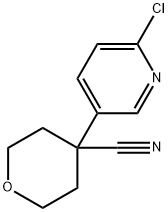 4-(6-CHLOROPYRIDIN-3-YL)TETRAHYDRO-2H-PYRAN-4-CARBONITRILE 化学構造式