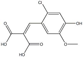 2-(2-氯-4-羟基-5-甲氧基亚苄基)丙二酸 结构式