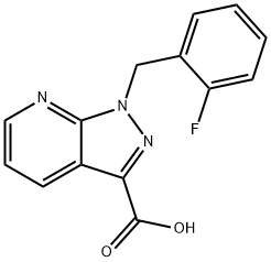 1-(2-fluorobenzyl)-1H-pyrazolo[3,4-b]pyridine-3-carboxylic acid Struktur