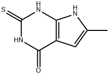 6-METHYL-2-MERCAPTO-7H-PYRROLO[2,3-D]PYRIMIDIN-4-OL, 97337-17-2, 结构式