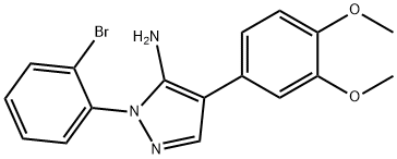 1-(2-BROMOPHENYL)-4-(3,4-DIMETHOXYPHENYL)-1H-PYRAZOL-5-AMINE Structure