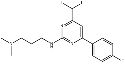 N-[4-(difluoromethyl)-6-(4-fluorophenyl)pyrimidin-2-yl]-N',N'-dimethylpropane-1,3-diamine,1011368-34-5,结构式