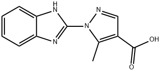 1-(1H-1,3-benzodiazol-2-yl)-5-methyl-1H-pyrazole-4-carboxylic acid Struktur