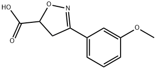 3-(3-methoxyphenyl)-4,5-dihydroisoxazole-5-carboxylic acid Struktur