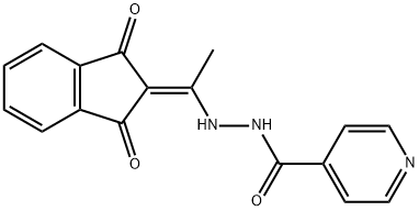 N'-[1-(1,3-dioxoinden-2-ylidene)ethyl]pyridine-4-carbohydrazide 结构式