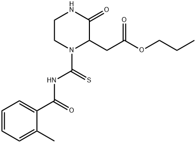 propyl (1-{[(2-methylbenzoyl)amino]carbonothioyl}-3-oxo-2-piperazinyl)acetate,1043478-42-7,结构式