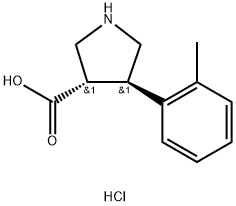 (3S,4R)-4-(o-tolyl)Pyrrolidine-3-carboxylic acid hydrochloride,1049727-94-7,结构式