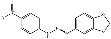 1-(1,3-benzodioxol-5-ylmethylene)-2-(4-nitrophenyl)hydrazine 化学構造式