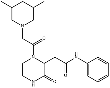 2-{1-[(3,5-dimethylpiperidin-1-yl)acetyl]-3-oxopiperazin-2-yl}-N-phenylacetamide,1092834-83-7,结构式