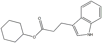 1H-Indole-3-propanoicacid, cyclohexyl ester 化学構造式