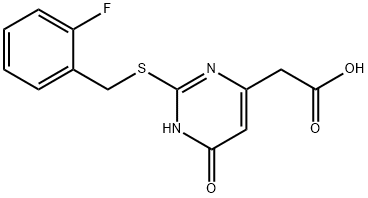 {2-[(2-fluorobenzyl)thio]-6-oxo-1,6-dihydropyrimidin-4-yl}acetic acid Structure