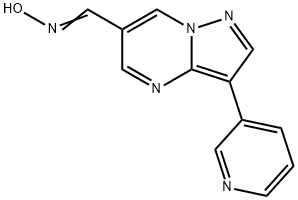 (E)-N-{[3-(pyridin-3-yl)pyrazolo[1,5-a]pyrimidin-6-yl]methylidene}hydroxylamine Struktur