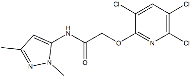 Acetamide,N-(1,3-dimethyl-1H-pyrazol-5-yl)-2-[(3,5,6-trichloro-2-pyridinyl)oxy]-,111168-06-0,结构式